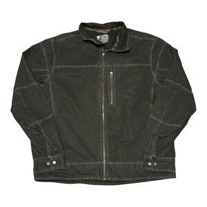 Kuhl Burr Jacket Mens XL Black Vintage Patina Dye Lined Full Zip